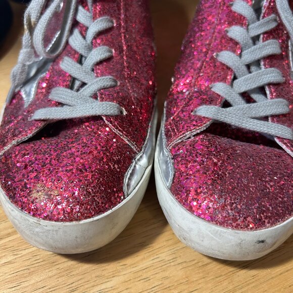 Womens GGDB Golden Goose Magenta Superstar Glitter Trainer Sneakers 38 US/8 - Picture 14 of 14